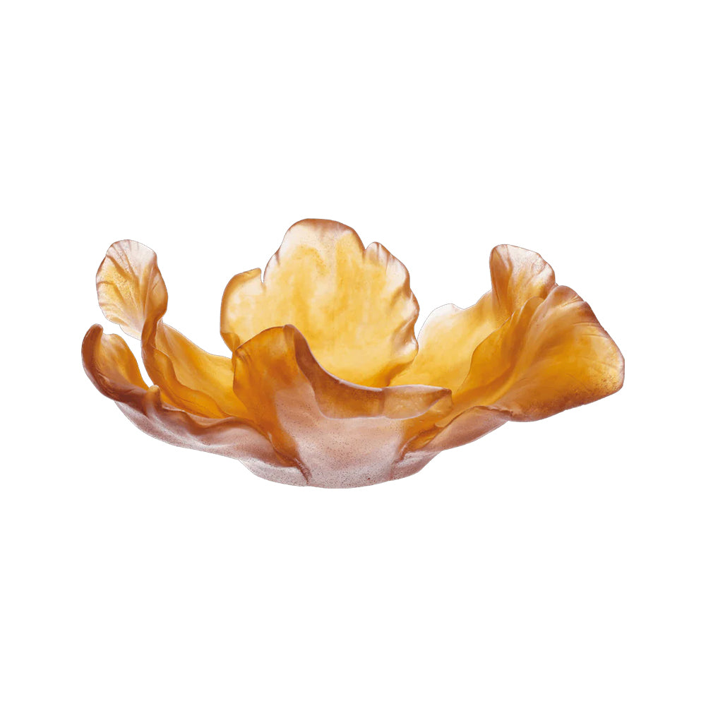 Daum Tulip Bowl in Amber, Large