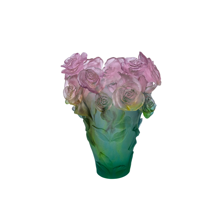Daum Rose Passion Vase in Green & Pink – East Coast Jewelry