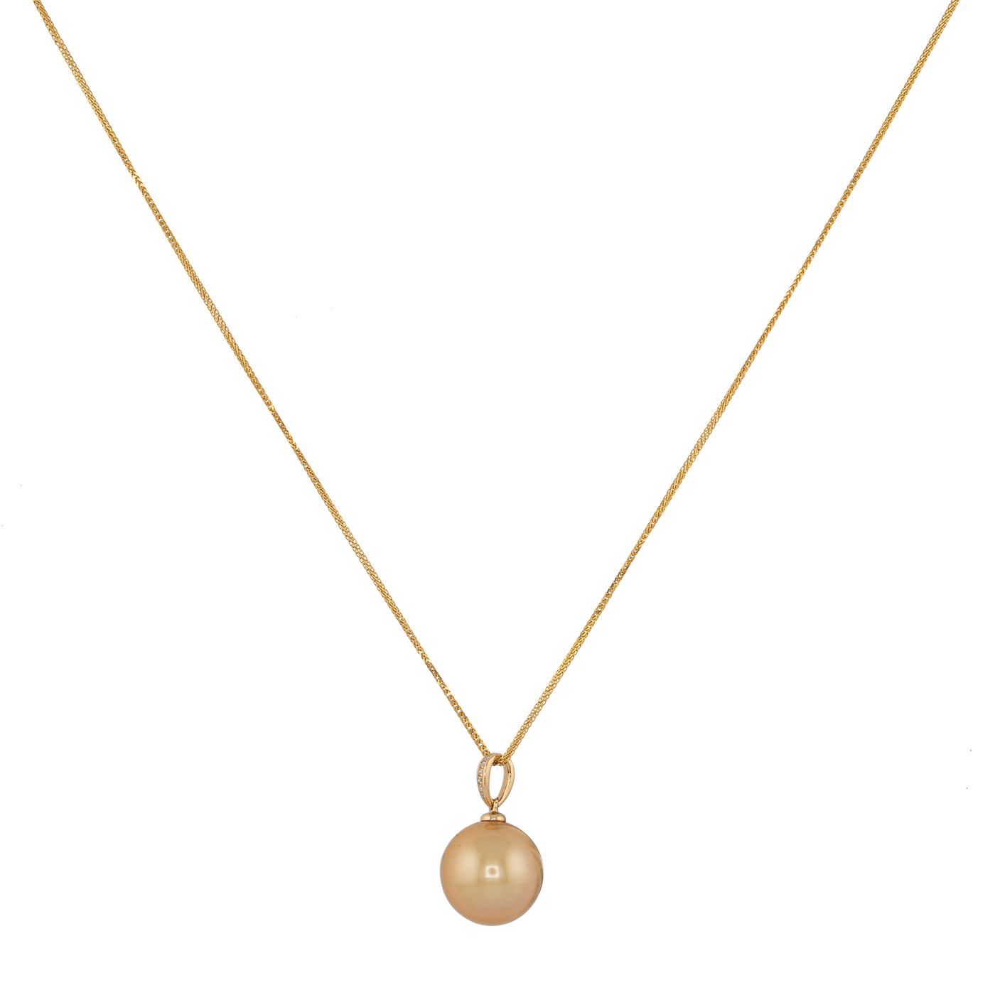 18K Yellow Gold Pearl Pendant Necklace