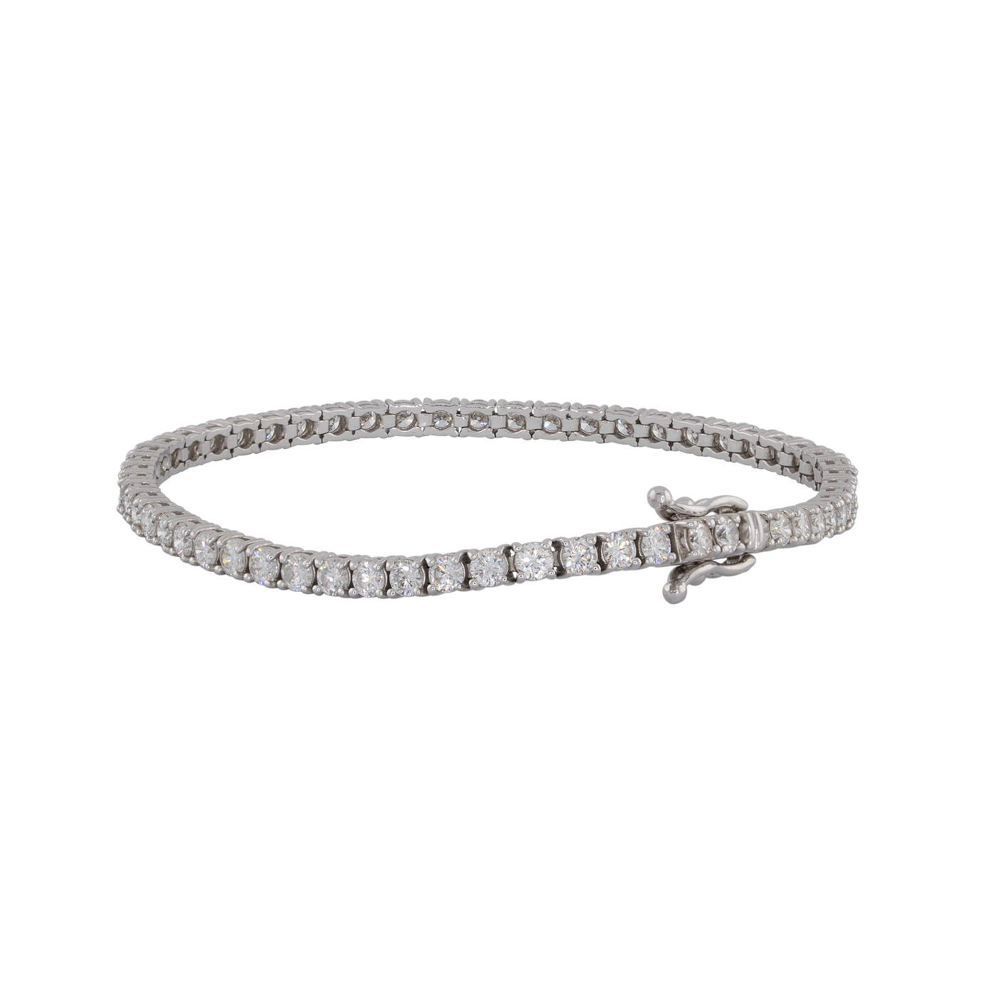 ECJ Collection 14K White Gold 4.56ctw Diamond Tennis Bracelet