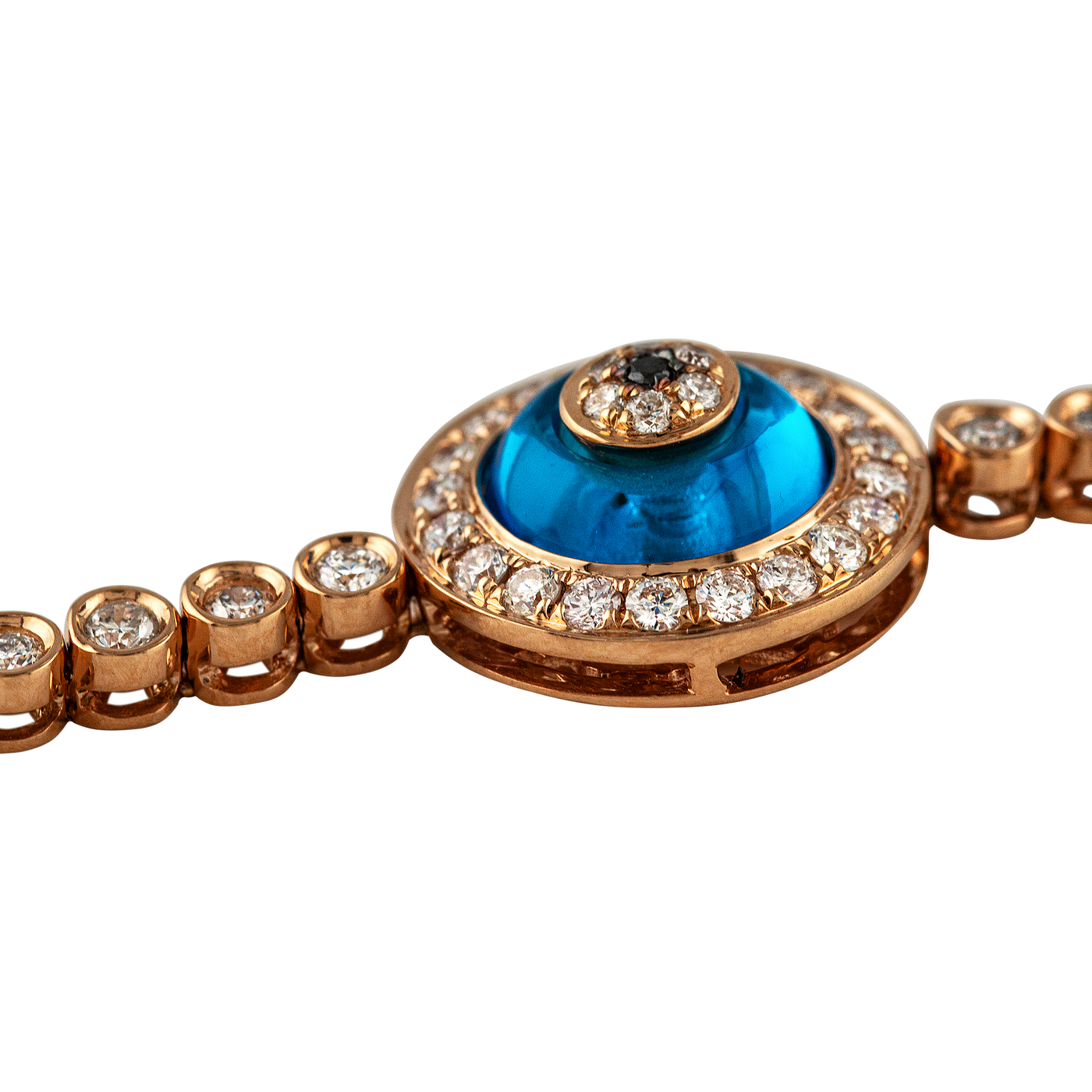 ECJ Collection 18K Rose Gold Diamond Evil Eye Bracelet 2.05ct. tw