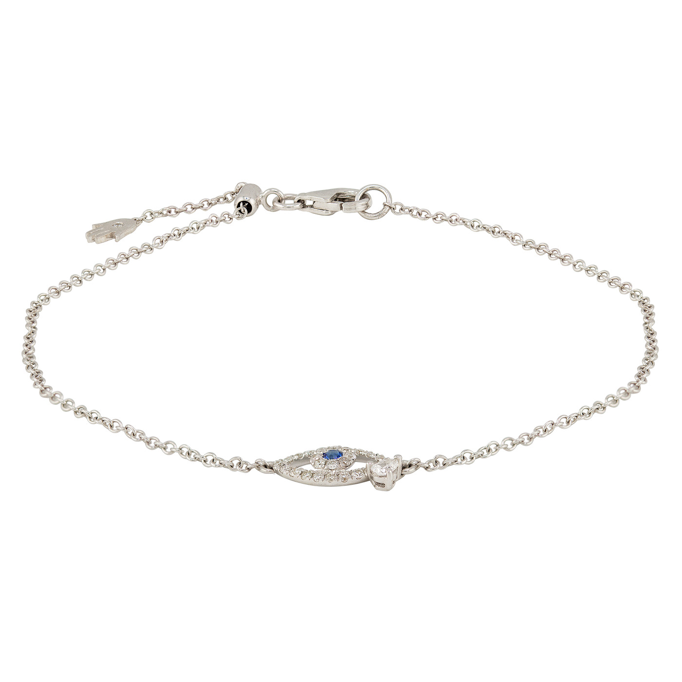 18K White Gold Evil Eye Diamond Bracelet 0.20ct. tw