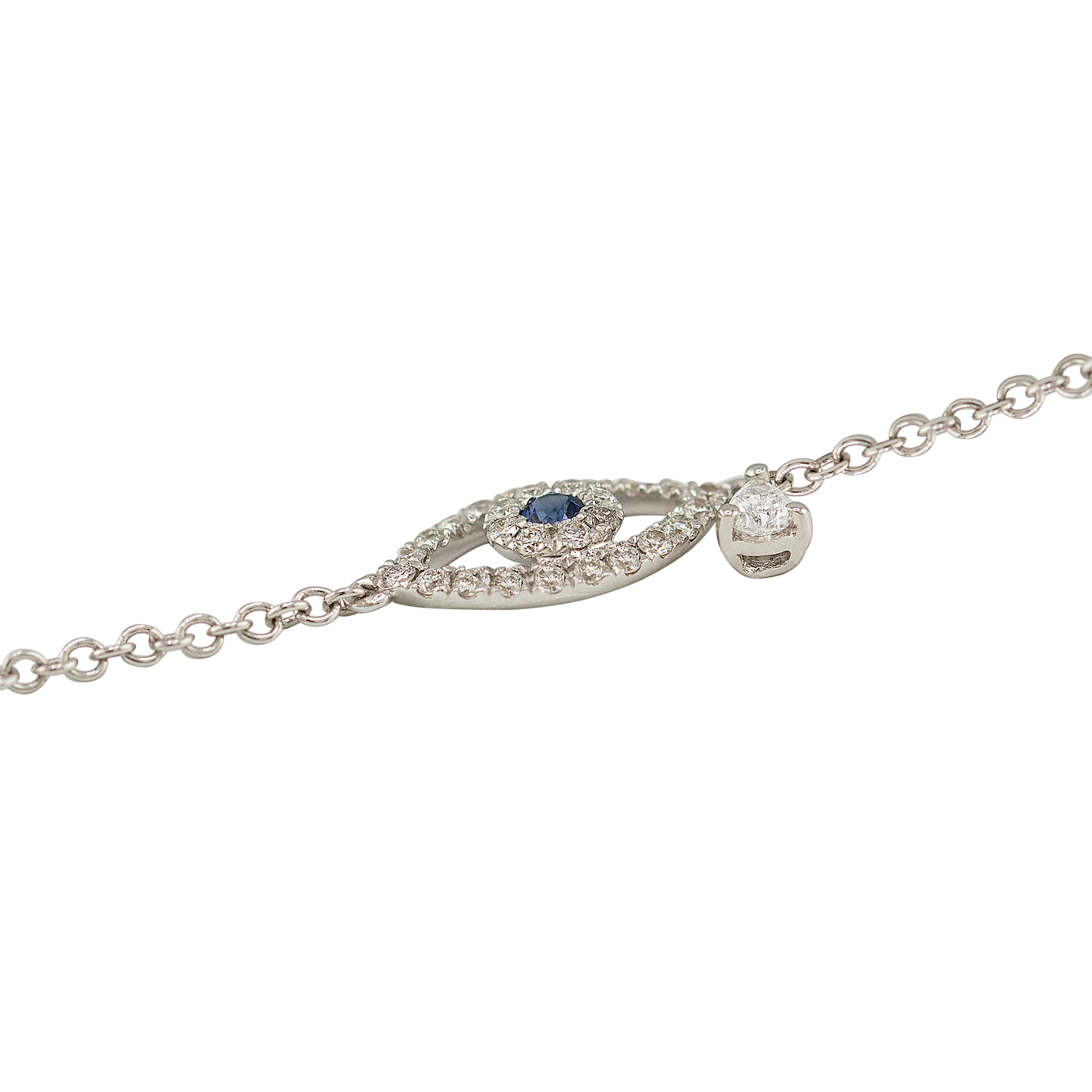 18K White Gold Evil Eye Diamond Bracelet 0.20ct. tw