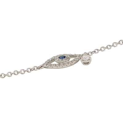 18K White Gold Evil Eye Diamond Bracelet 0.20ct. tw