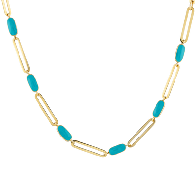 Turquoise Enamel Grande Clip Necklace