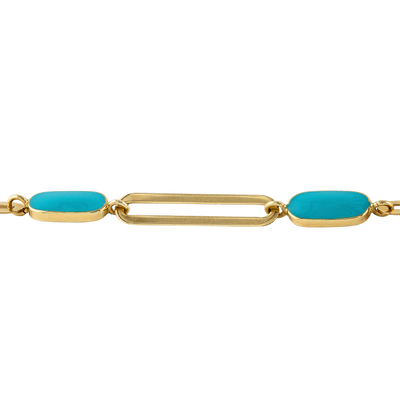 Turquoise Enamel Grande Clip Necklace