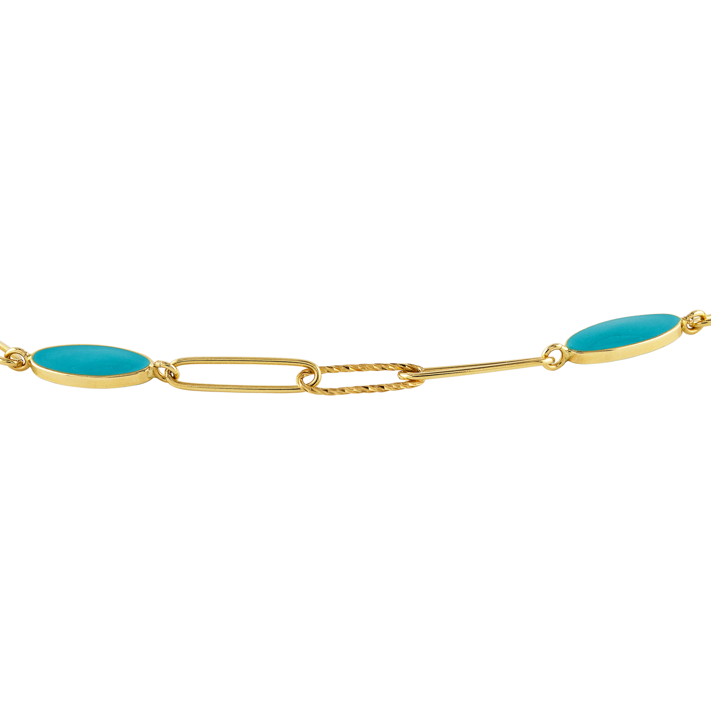 Turquoise Enamel Petite Clip Necklace