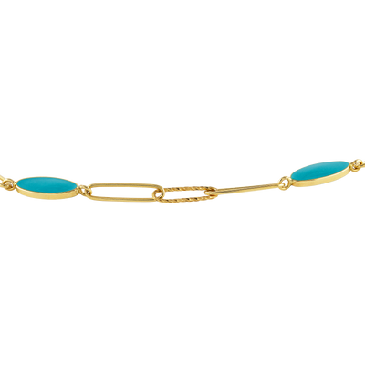 Turquoise Enamel Petite Clip Necklace