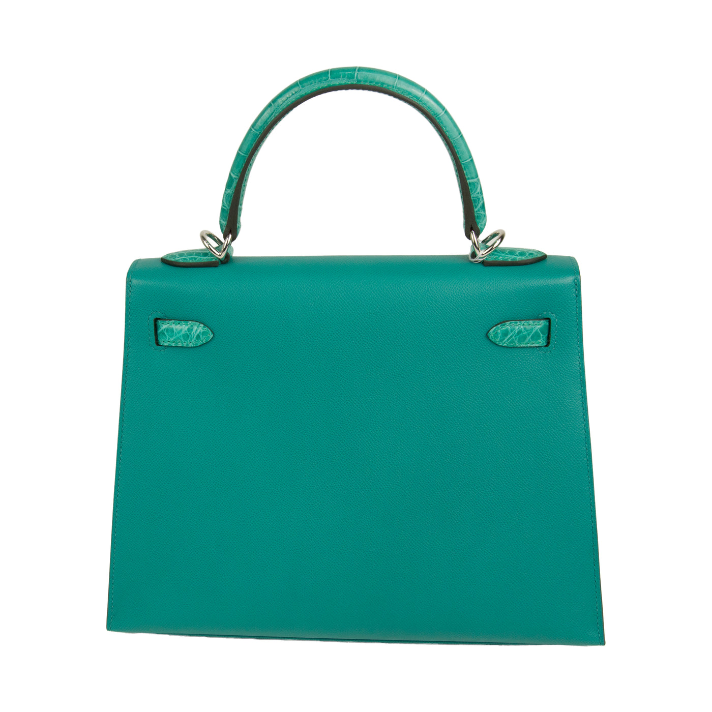 Hermes Kelly Sellier 25 Vert Verone Madame and Shiny Niloticus Crocodile Palladium Hardware