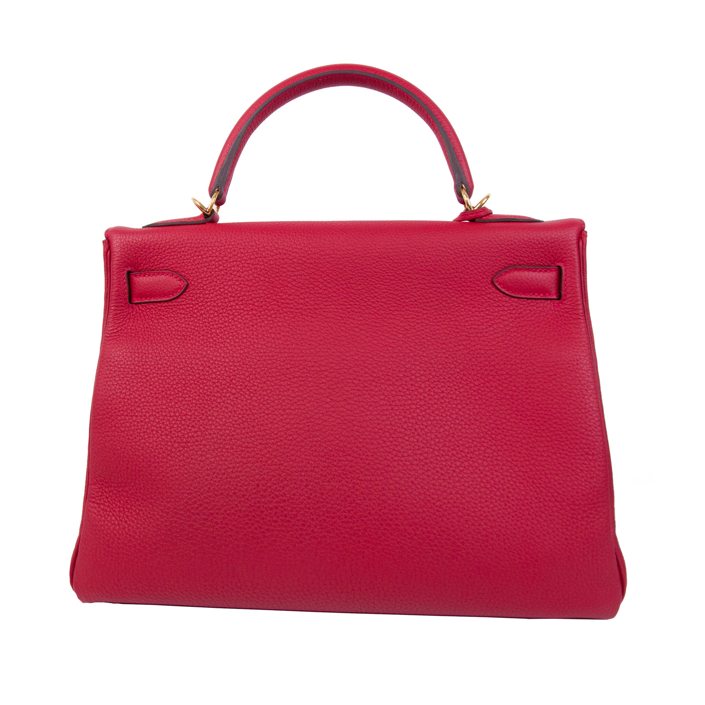 Hermes Kelly 32 Rouge VIF Togo Retourne with Gold Hardware