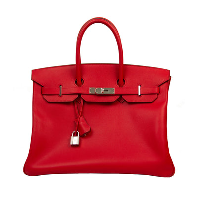 Hermes Birkin 35 Rouge VIF Epsom with Palladium Hardware