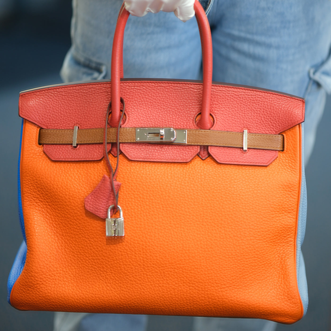 Hermes Birkin 35 Arlequin Multicolor Clemence with Palladium Hardware