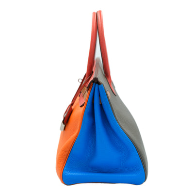 Hermes Birkin 35 Arlequin Multicolor Clemence with Palladium Hardware