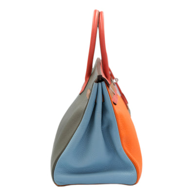 Hermes Birkin 35 Arlequin Multicolor Clemence with Palladium Hardware