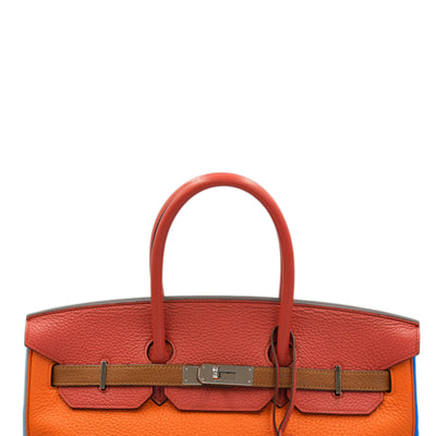 Hermes Birkin 35 Arlequin Multicolor Clemence with Palladium Hardware