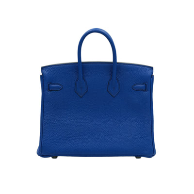 Hermes Birkin 25 Bleu Royal Clemence with Gold Hardware