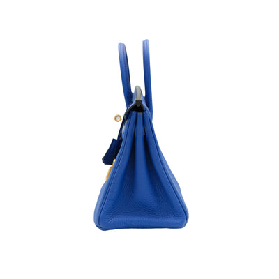 Hermes Birkin 25 Bleu Royal Clemence with Gold Hardware