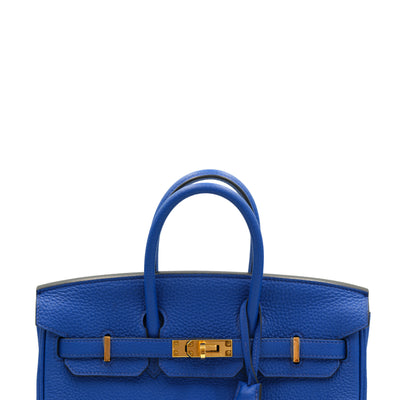 Hermes Birkin 25 Bleu Royal Clemence with Gold Hardware