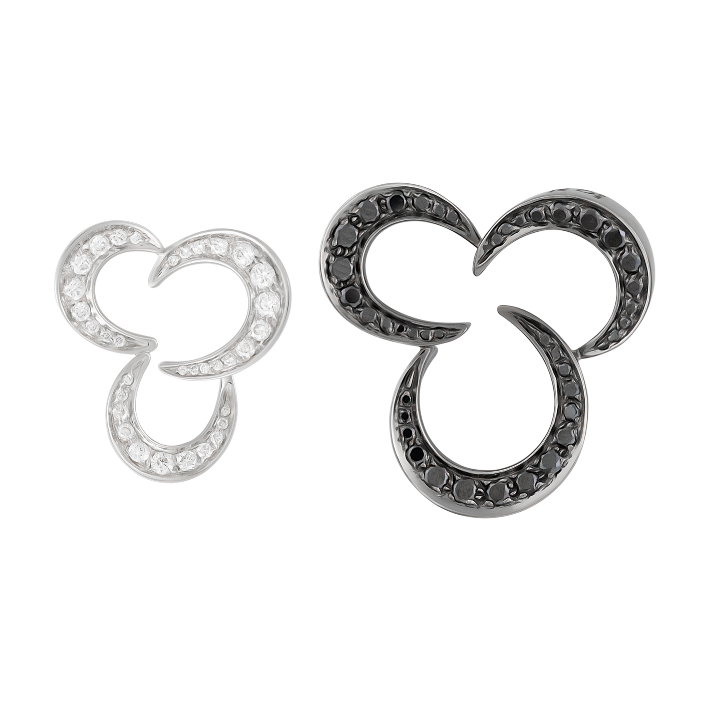 IO SI 18K White Gold & Black Rhodium Diamond Earrings