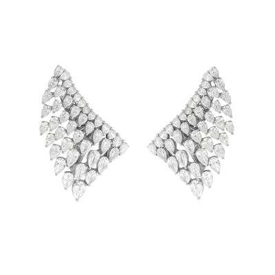 Yessayan 18K White Gold Diamond Wing Cuff Earrings