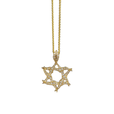 ECJ Collection Star of David 18K Yellow Gold 1.33ctw Diamond Pendant Necklace