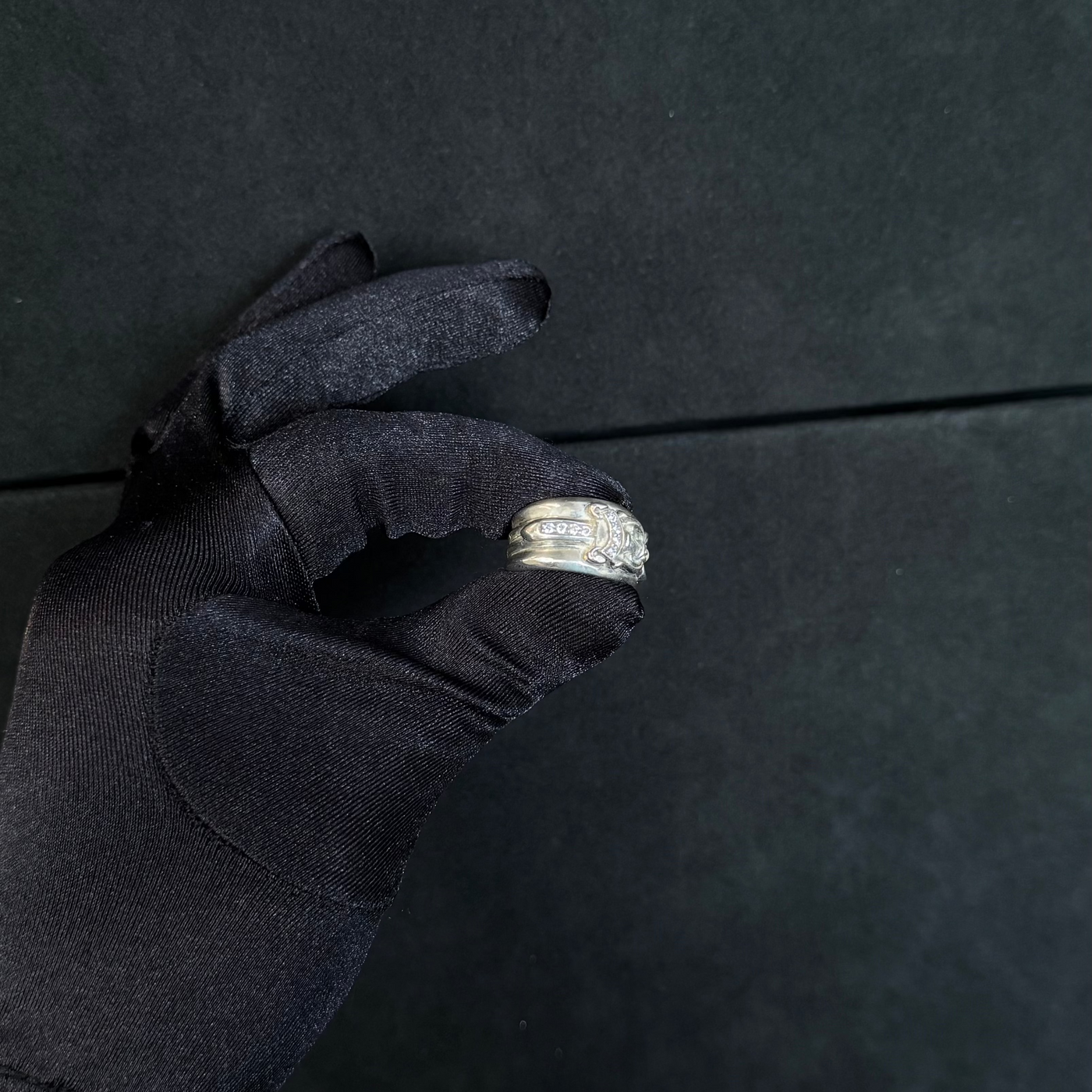 Chrome Hearts Silver & Diamond Dagger Ring — .925 Sterling Silver (1992)