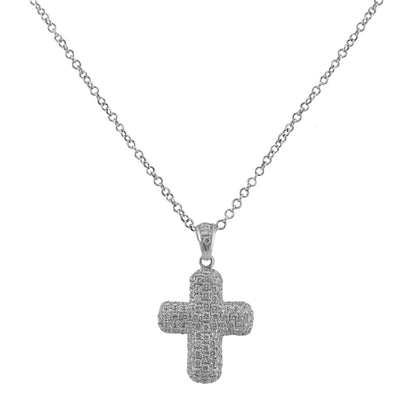 Leo Pizzo 18K White Gold Cross Necklace