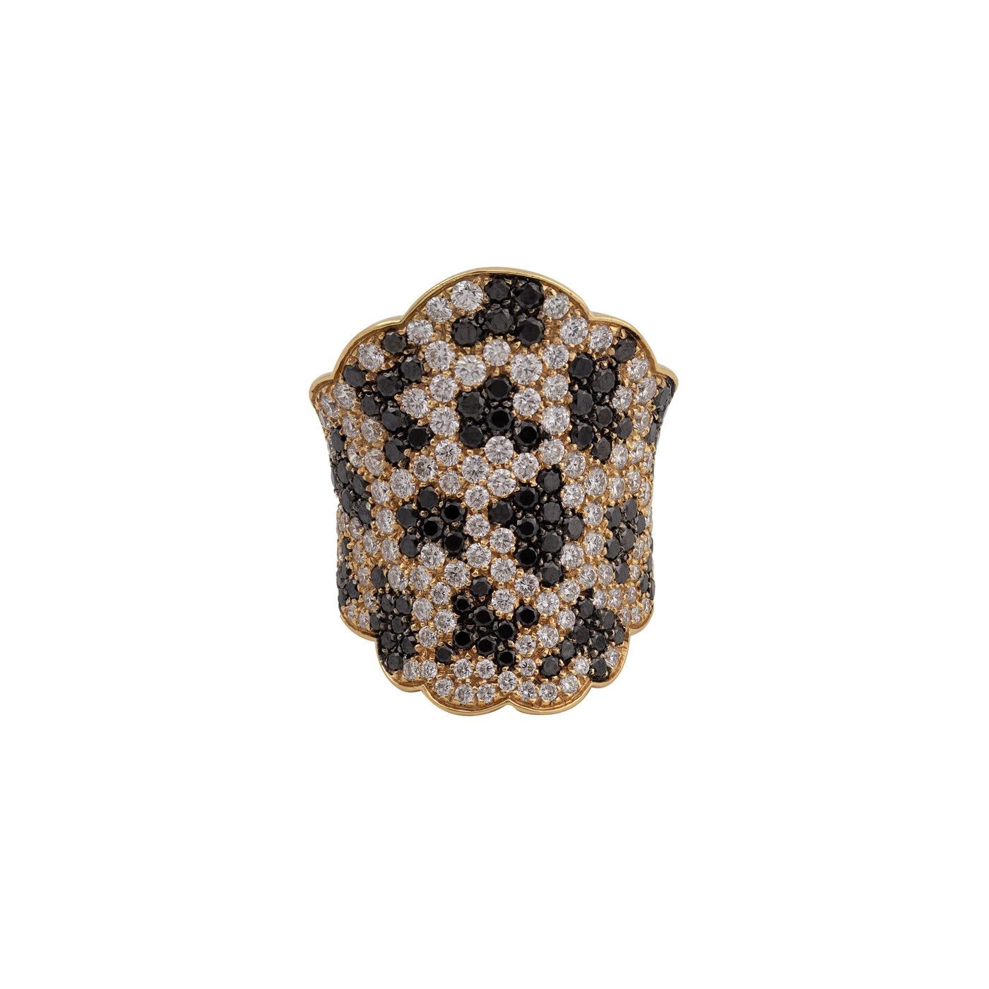 Leo Pizzo 18K Rose Gold Black And White Diamond Ring