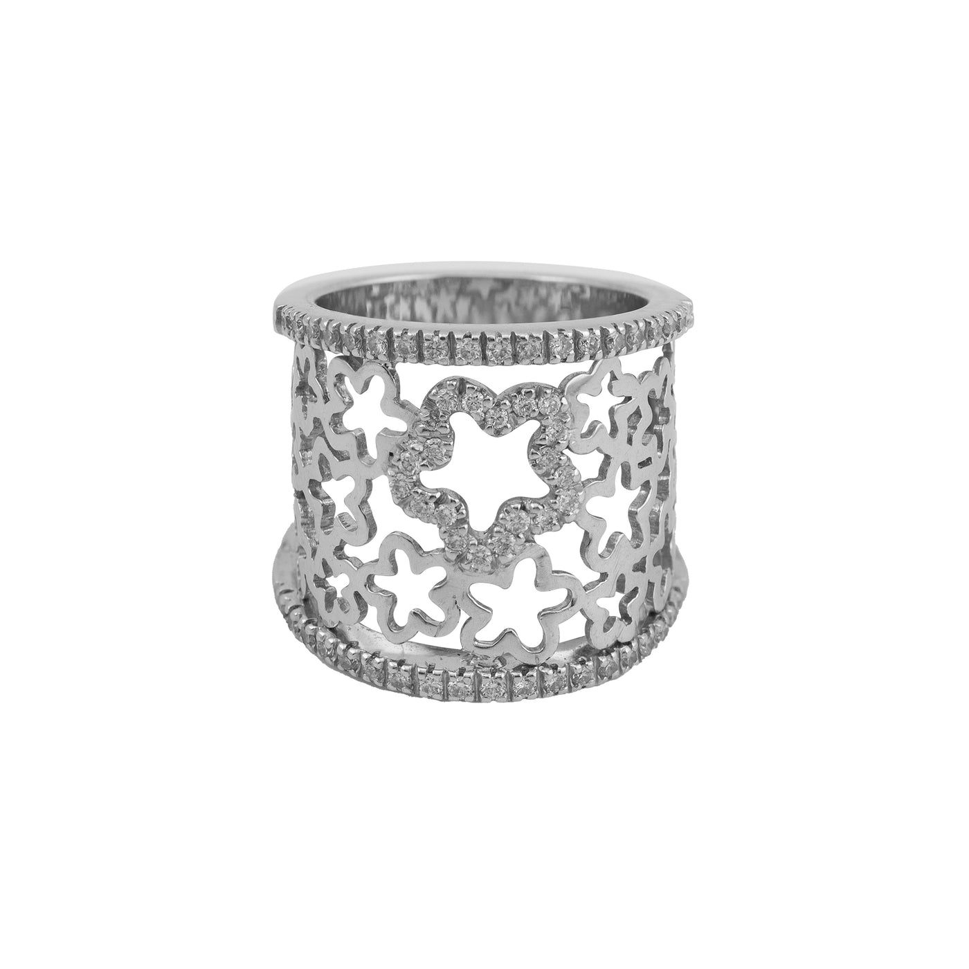 Leo Pizzo 18K White Gold Flower Ring