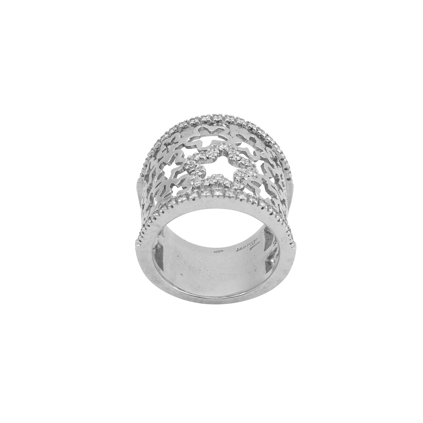 Leo Pizzo 18K White Gold Flower Ring