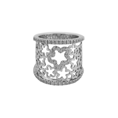 Leo Pizzo 18K White Gold Flower Ring