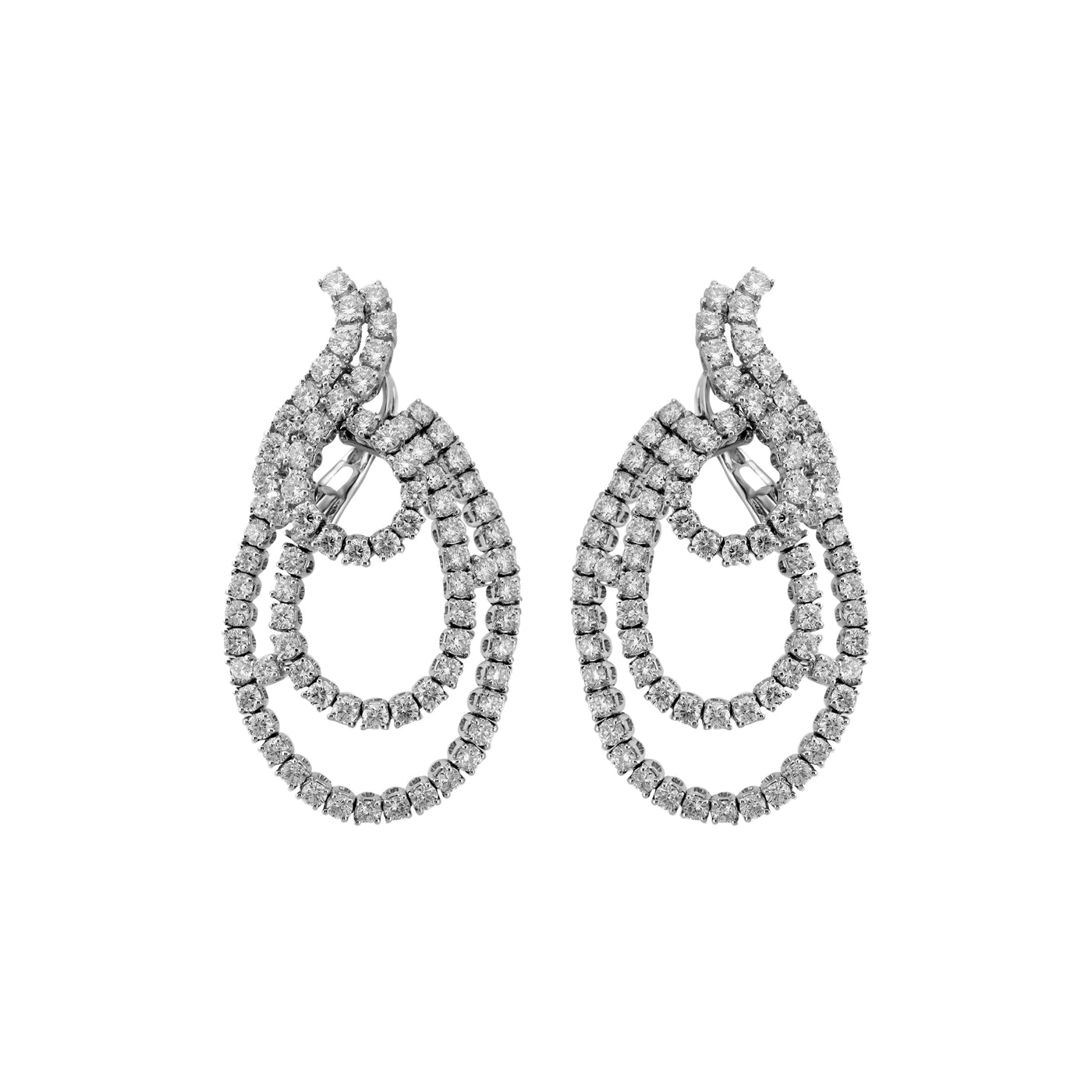 Leo Pizzo 18K White Gold Diamond Earrings