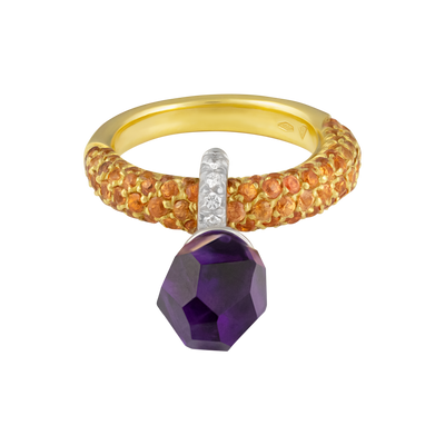 Stefan Hafner 18K Yellow Gold Diamond & Sapphire Ring