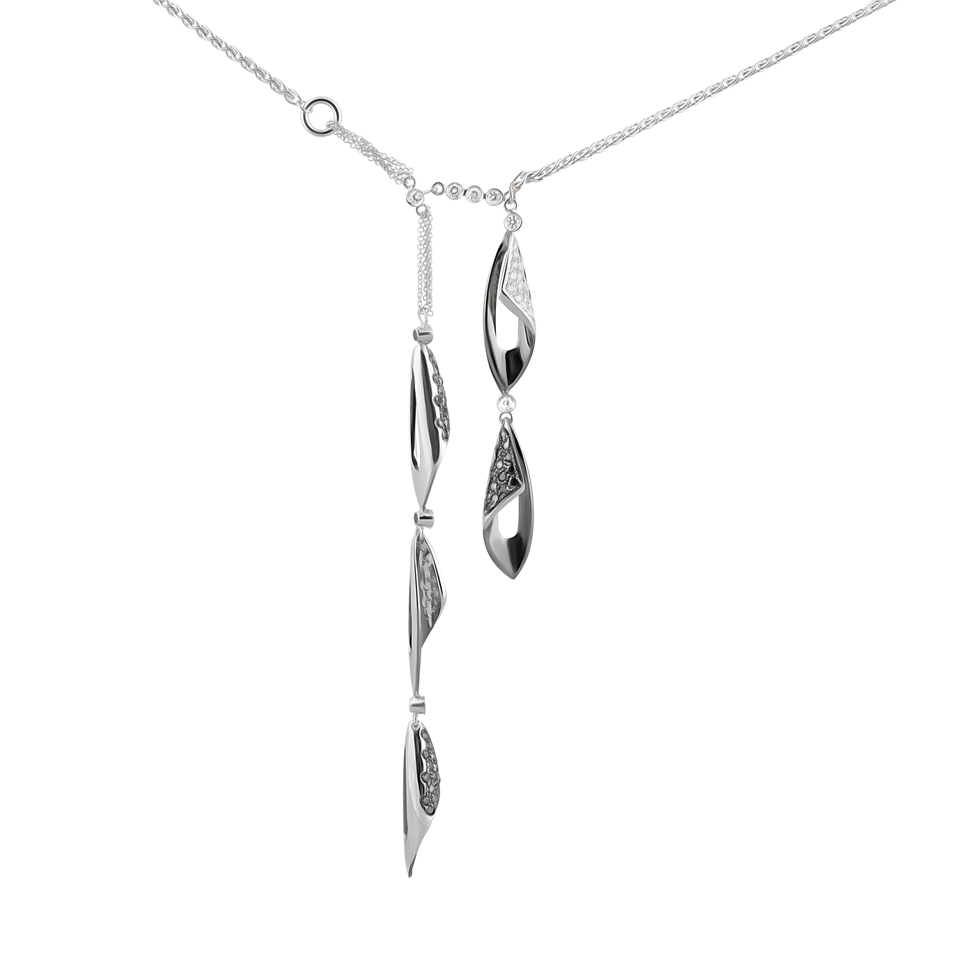 IO SI 18K White Gold 1.72ctw Diamond Necklace