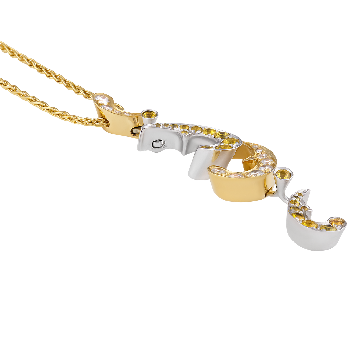 IO SI 18K White & Yellow Gold 0.53ctw Diamond Necklace