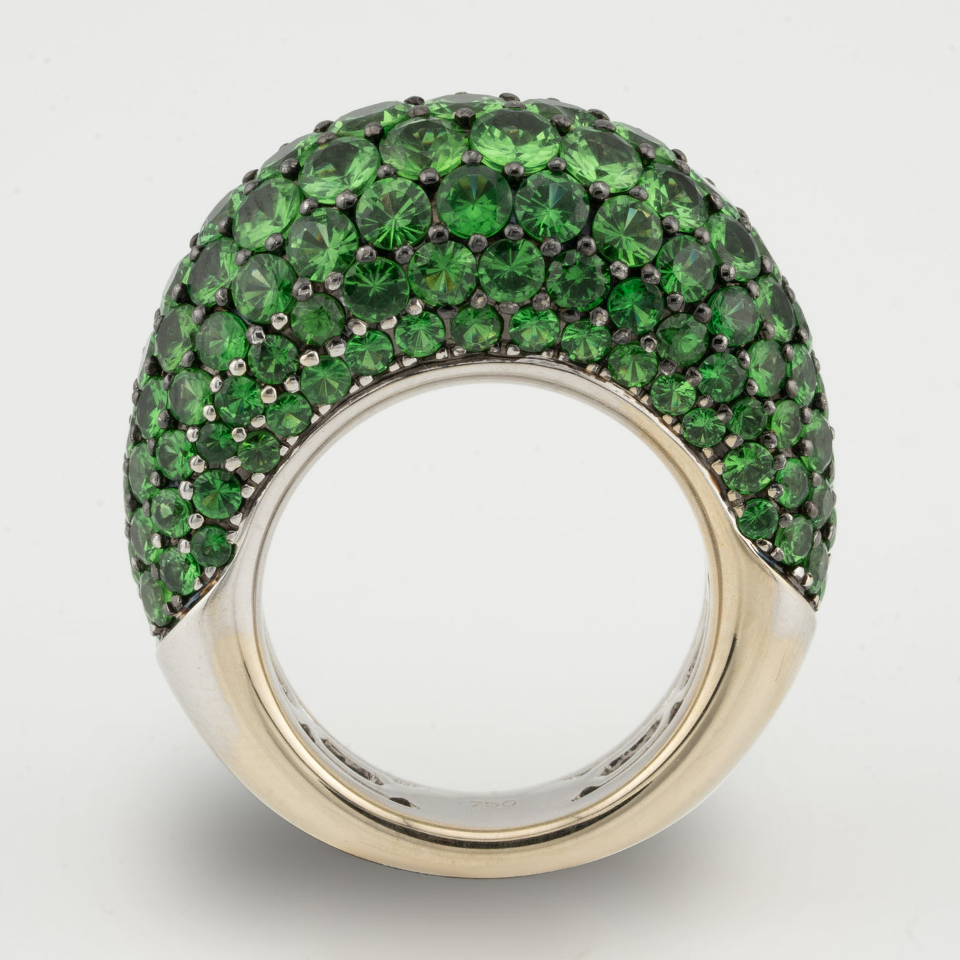 ECJ Collection 18K White Gold Ring with Tsavorites