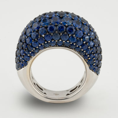 ECJ Collection 18K White Gold Ring with Sapphires