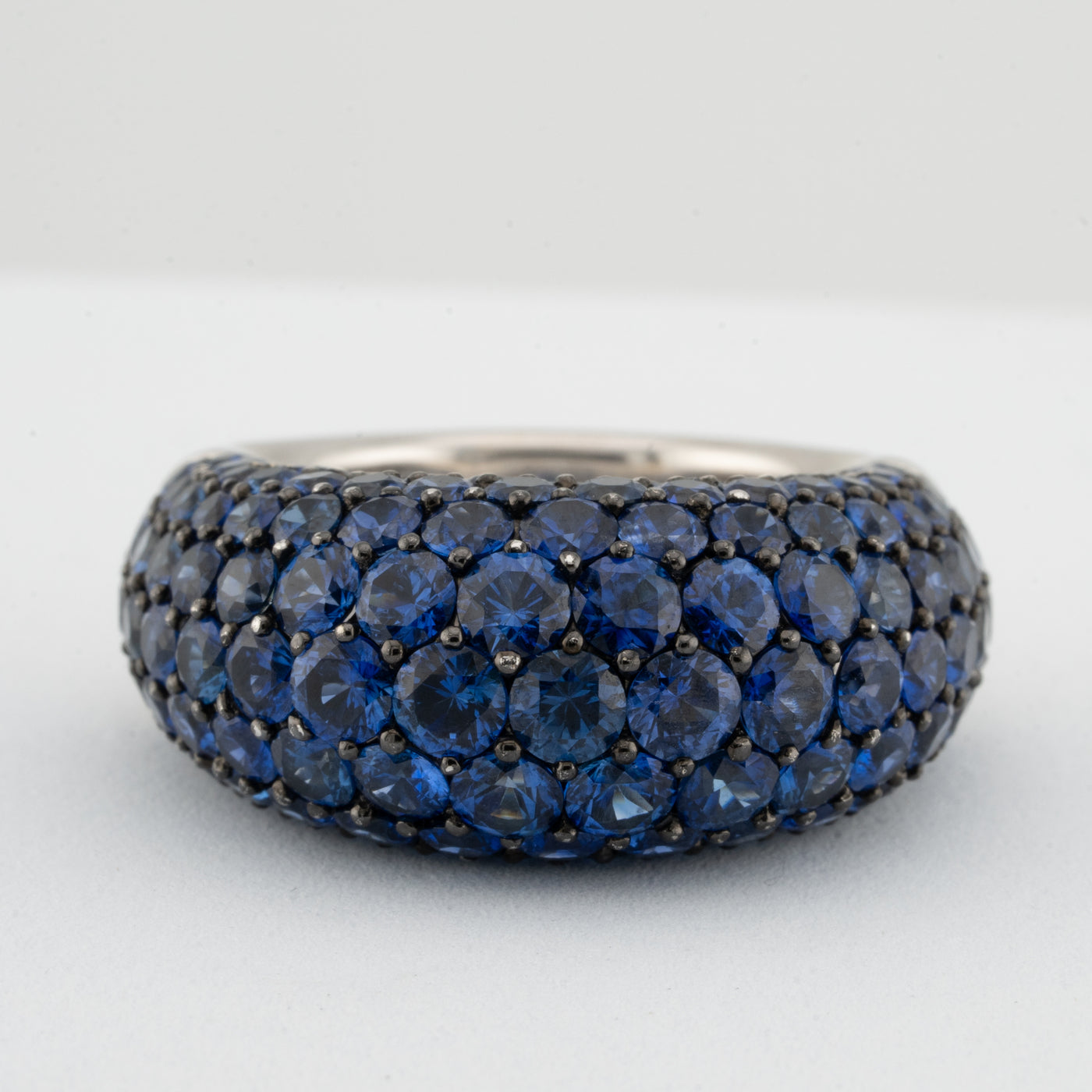 ECJ Collection 18K White Gold Ring with Sapphires