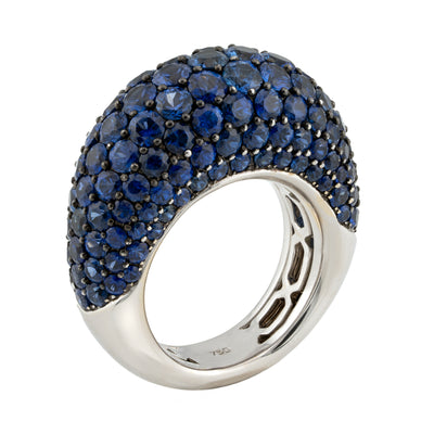 ECJ Collection 18K White Gold Ring with Sapphires