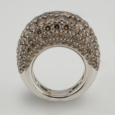 ECJ Collection 18K White Gold Ring with Champagne Diamonds