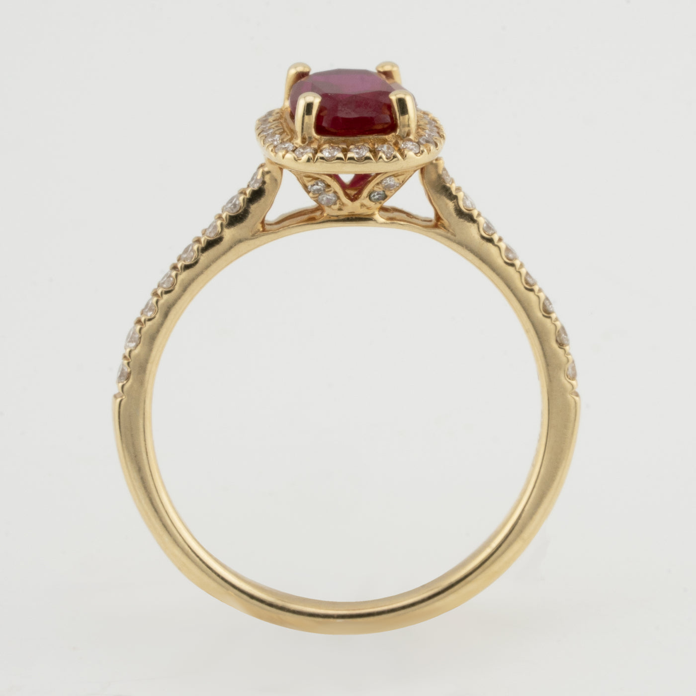 ECJ Collection 14K Yellow Gold Ring with Ruby and Diamonds