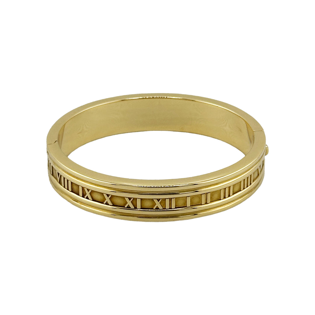 Tiffany 18K Yellow Gold Atlas Closed Bracelet Bangle Vintage