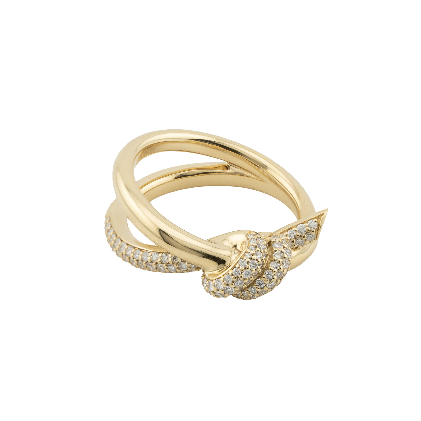 Tiffany & Co. Knot Double Row Ring in Yellow Gold with Diamonds