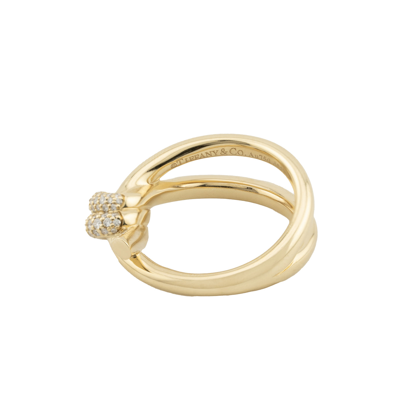 Tiffany & Co. Knot Double Row Ring in Yellow Gold with Diamonds