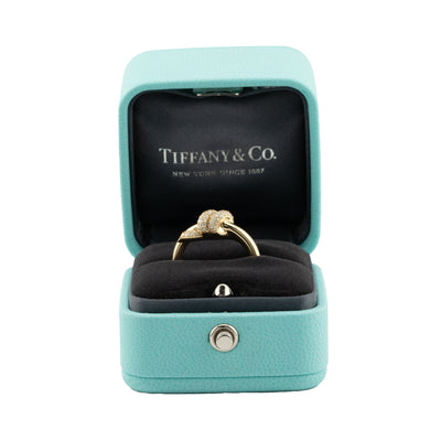 Tiffany & Co. Knot Double Row Ring in Yellow Gold with Diamonds