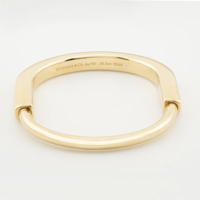 Tiffany & Co. Lock Bangle in Yellow Gold with Diamond Accents