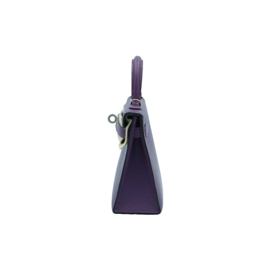 Hermes Mini Kelly II Sellier 20 Anemone Chevre Mysore with Palladium Hardware