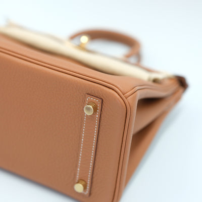 Hermes Birkin 25 Gold Togo with Gold Hardware