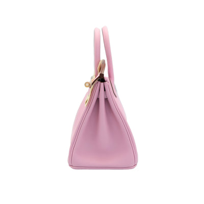 Hermes 2022 Birkin 25 Mauve Sylvestre Swift with Rose Gold Hardware