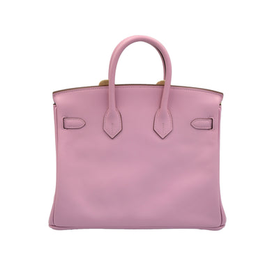 Hermes 2022 Birkin 25 Mauve Sylvestre Swift with Rose Gold Hardware